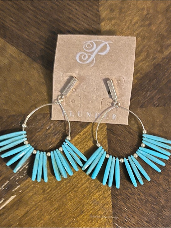 Plunder Jewelry - Plunder Turquoise Spike Hoop Earrings